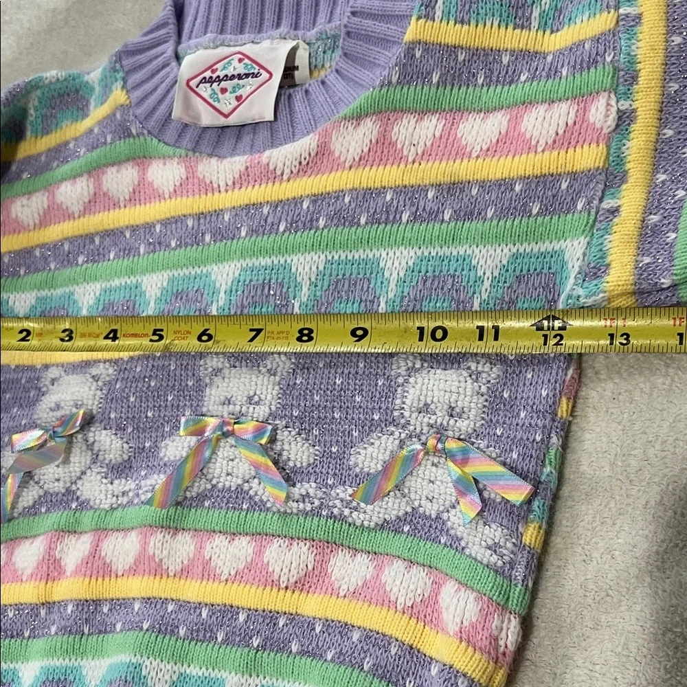 Vintage 80/90’s Pepperoni Pastel Knit Striped Kids  Sweater Sz 3T